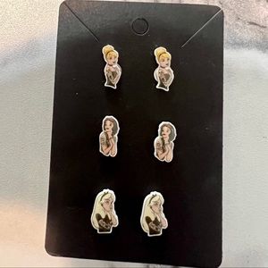 Gothic Disney Cinderella, Snow White, & Alice in Wonderland Stud Earrings
